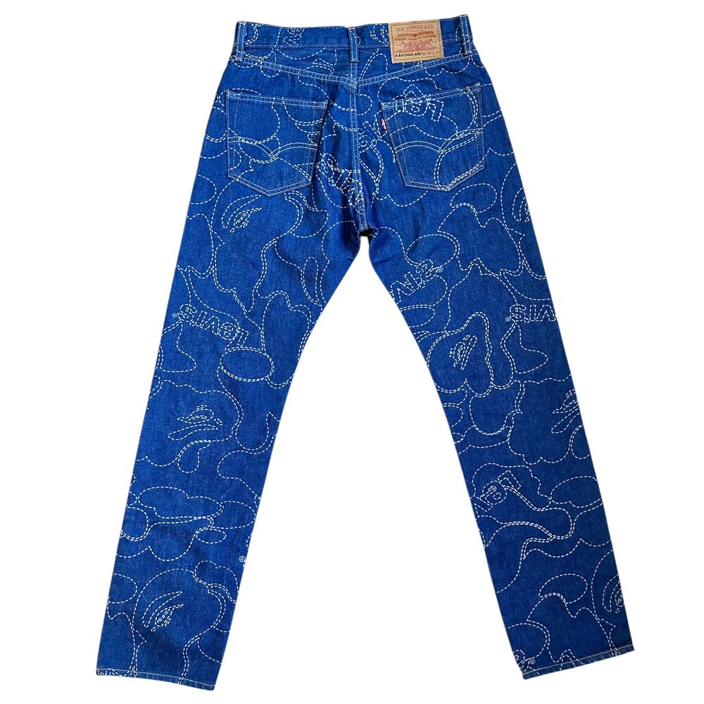 Brand New 30" X 32" Bape Levis Camo Print Denim Jeans